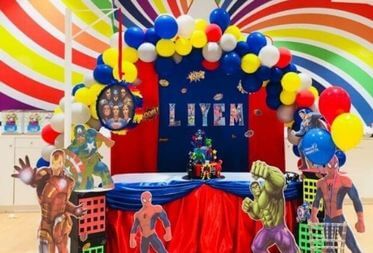 Superhero Balloon Decoration at cheekymonkeys