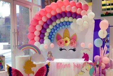 Unicorn Balloon Decoration at cheekymonkeys